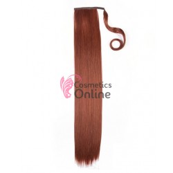 Extensie de par coada cu clema si arici HQuality dreapta de 75 cm Cod 130T Castaniu Mediu 